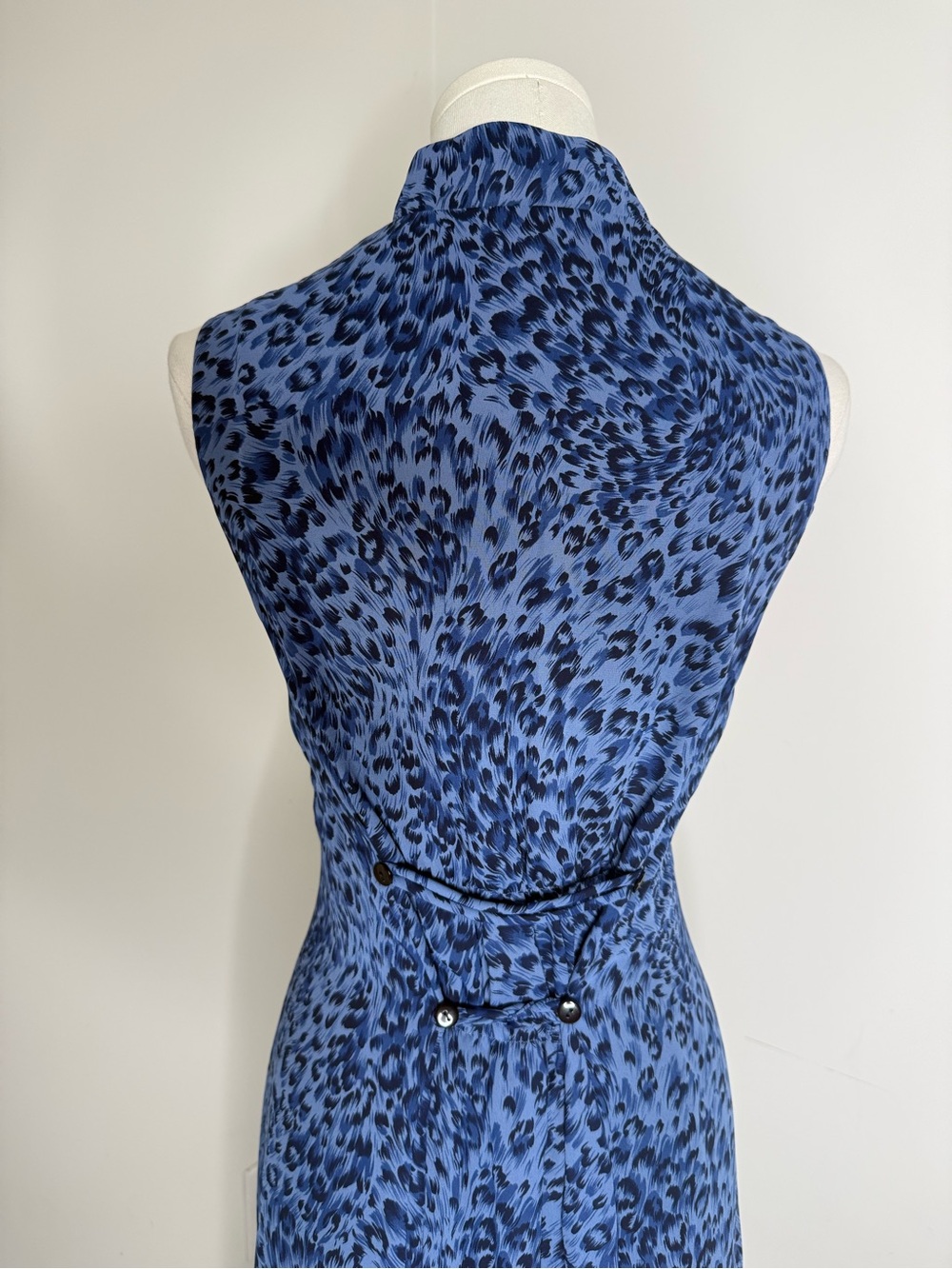 Coldwater Creek Blue Leopard Print Sleeveless Maxi Dress - Picture 15 of 16
